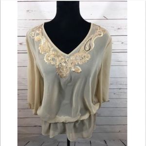Chico’s Sheer Sequined Top